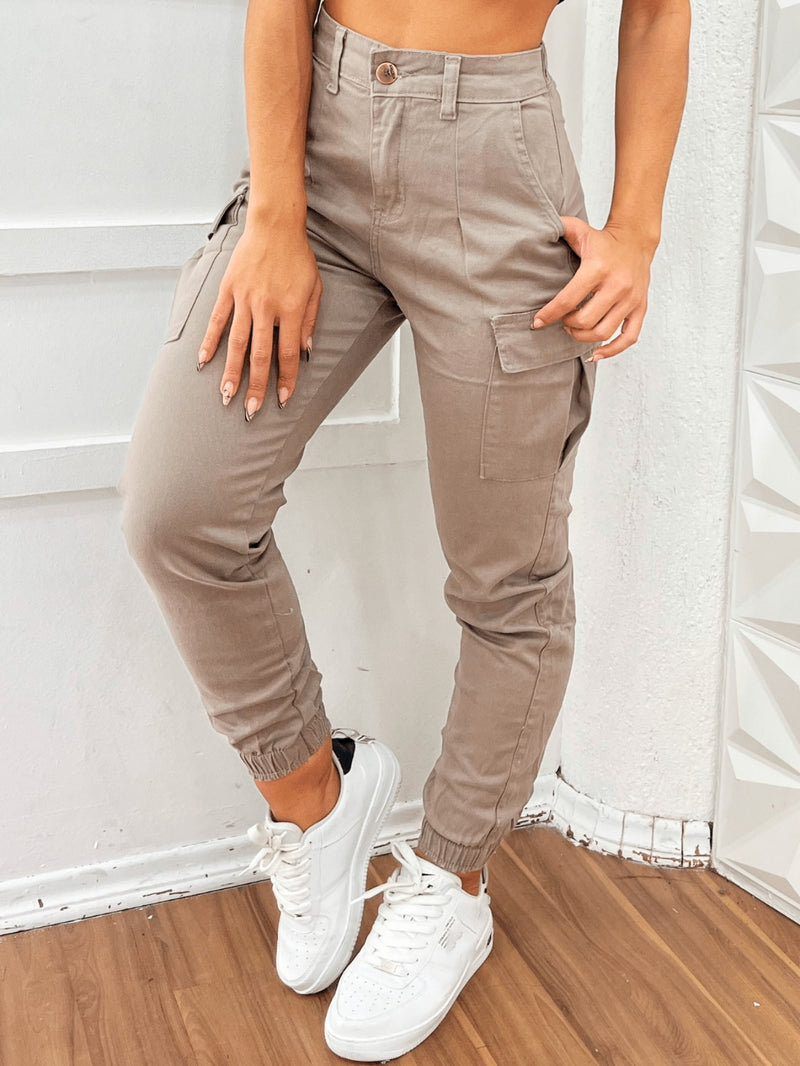 Stillger Moda Jeans Calça Cargo Jeans Feminina Jogger Cintura Alta Levanta Bumbum Com Lycra Bolsos Laterais