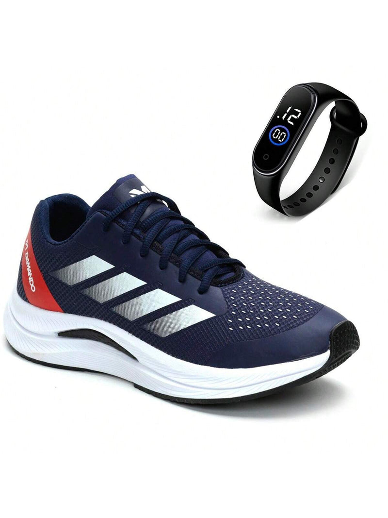 Tenis Esportivo Masculino Academia Confotável Caminhada Leve Corrida + Relogio