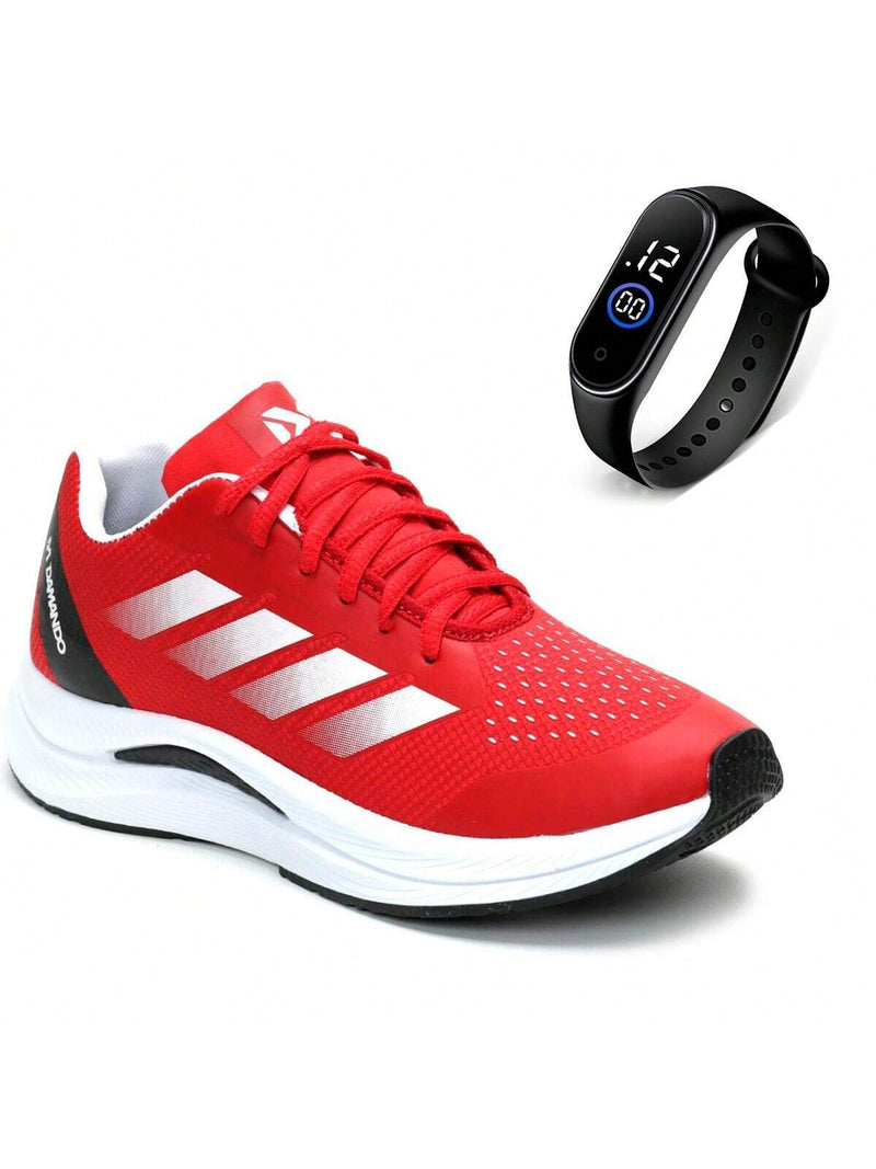 Tenis Esportivo Masculino Academia Confotável Caminhada Leve Corrida + Relogio
