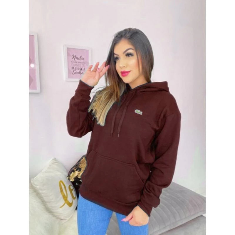 Blusa de Moletom Bordado feminino Confortável Super Estiloso