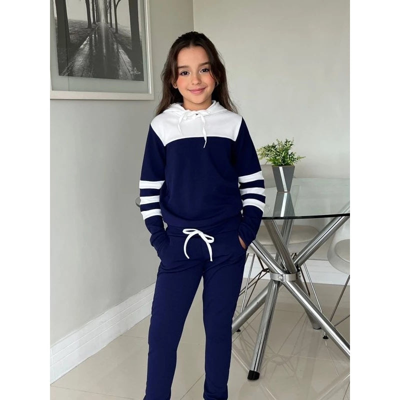 conjunto feminino infantil moletom agasalho inverno (4 ao 14) malha crepe