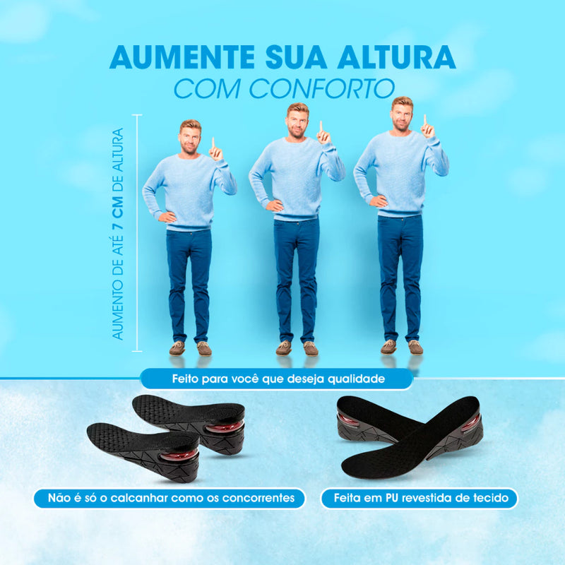 Palmilha 7cm Para Aumentar Altura - Palmilha Ortopédica Dia a Dia - Palmilha Esportes/Corrida - Palmilha Dores Calcanhar