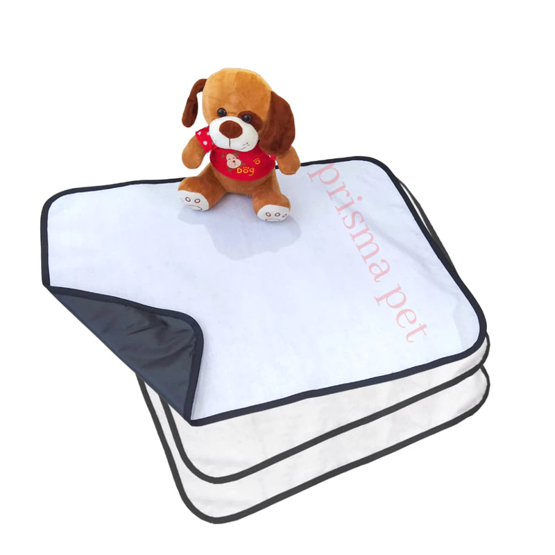Kit 3 Tapetes Higiênicos Laváveis 80x60cm Branco com Borda Preta. Vila Flor Pee Dog GG
