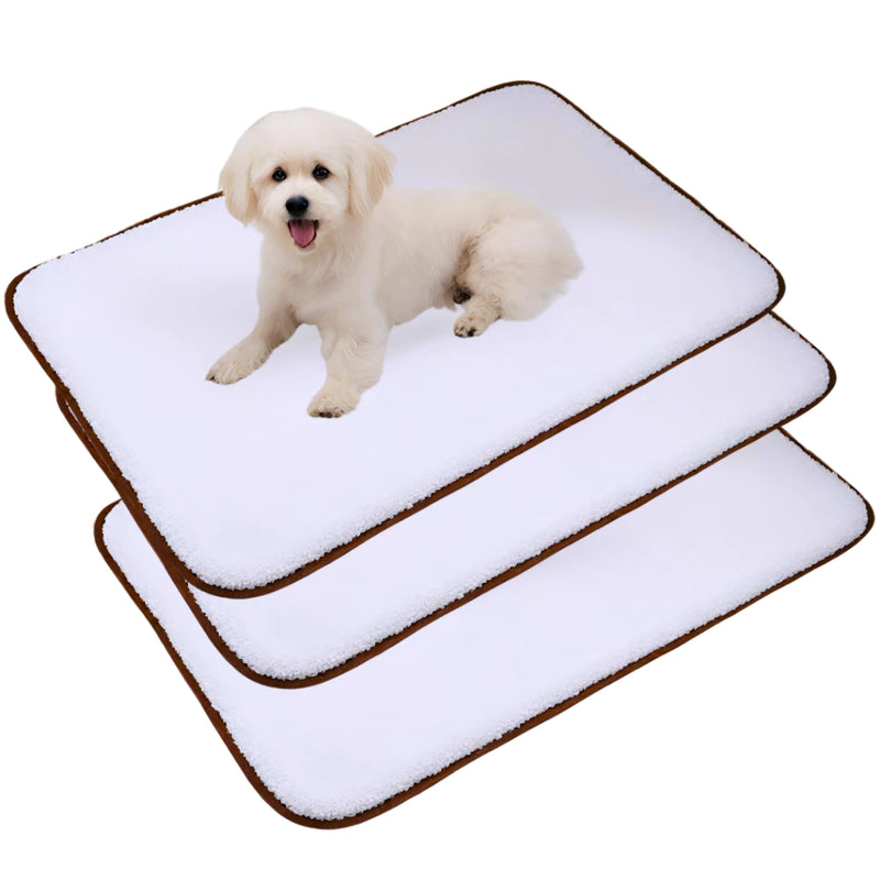 Kit 3 Tapetes Higiênicos Laváveis 80x60cm Branco com Borda Preta. Vila Flor Pee Dog GG