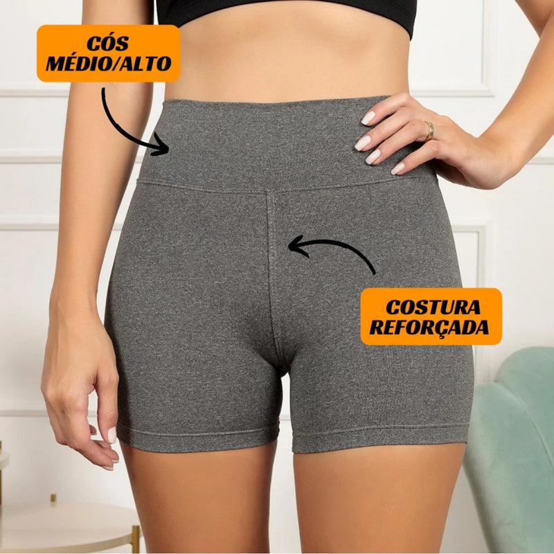 Kit 3 Shorts Suplex Legging Academia Cós Alto Não fica Transparente