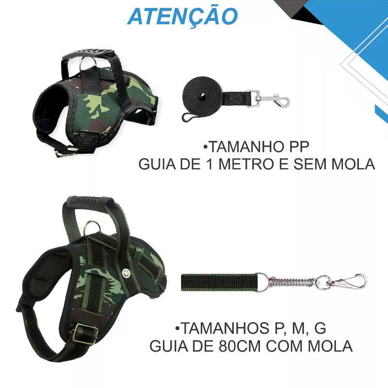 Coleira peitoral guia reforçada para caes muito forte