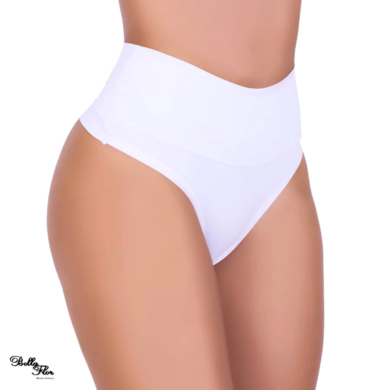Kit 5 Calcinhas Modeladoras Cintura Alta Cós Duplo Fio Duplo Lisas Lingerie Segura Barriga Power Fitness Pós Parto