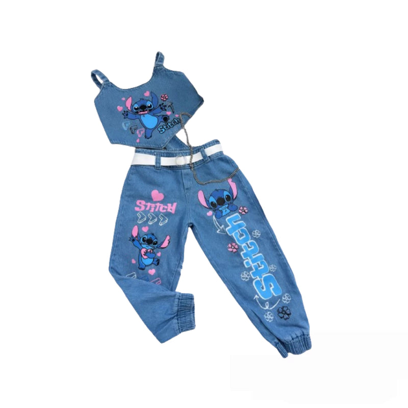 Conjunto infantil menina Stitch blogueirinha 2 peças