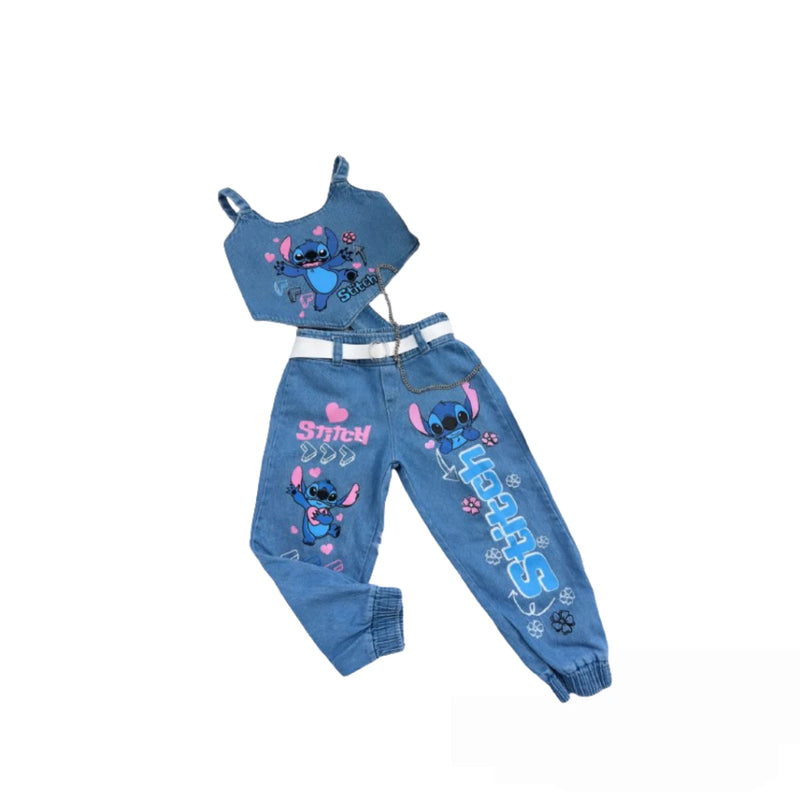 Conjunto infantil menina Stitch blogueirinha 2 peças