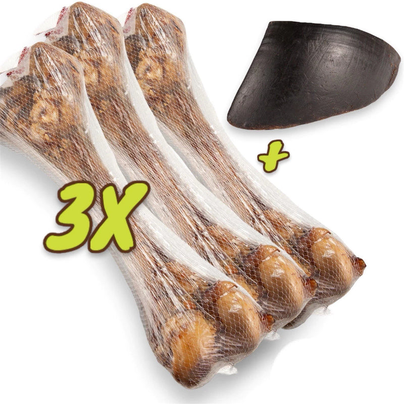 Kit 4 Osso Pet Femur Defumado Suino - Tamanho 20 CM - Para Cachorro